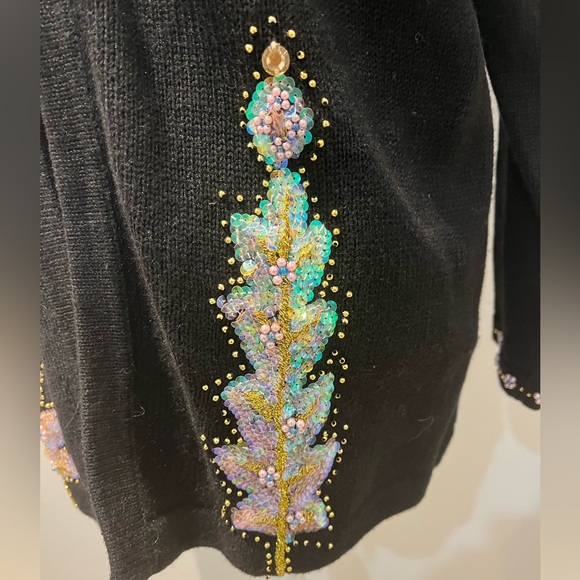 NWT Storybook Knits HSN Timeless Beauty Black Sweater + Tank 2 Piece Set Size L - Picture 3 of 10